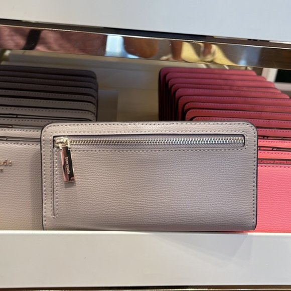 Kate Spade Darcy Large Slim Bifold Wallet Warm Taupe - Picture 15 of 16